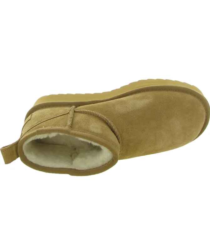 apres ski bottes fourrees - Bottine chaude - femme - Nubuck - Chestnut - Colors of california