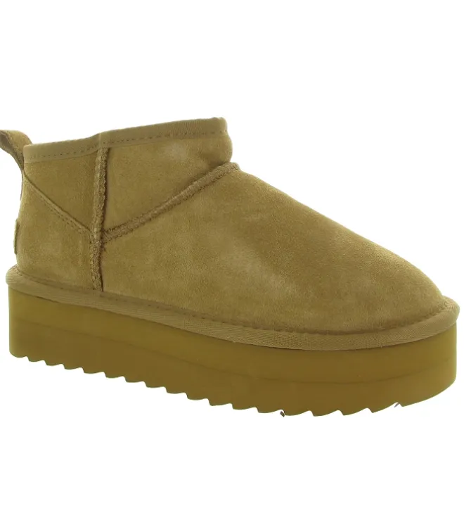 apres ski bottes fourrees - Bottine chaude - femme - Nubuck - Chestnut - Colors of california