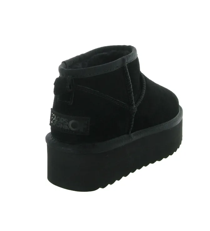 apres ski bottes fourrees - Bottine chaude - femme - Nubuck - Noir - Colors of california