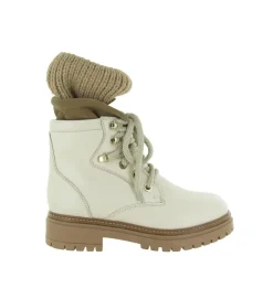 apres ski bottes fourrees - Botte de neige - femme - Cuir - Blanc - Armando