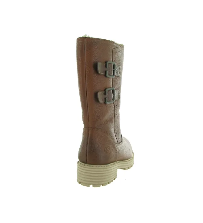 apres ski bottes fourrees - Botte de neige - femme - Cuir - Marron - Remonte