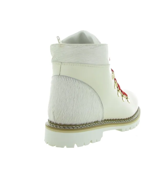 apres ski bottes fourrees - Botte de neige - femme - Cuir - Blanc - La thuile