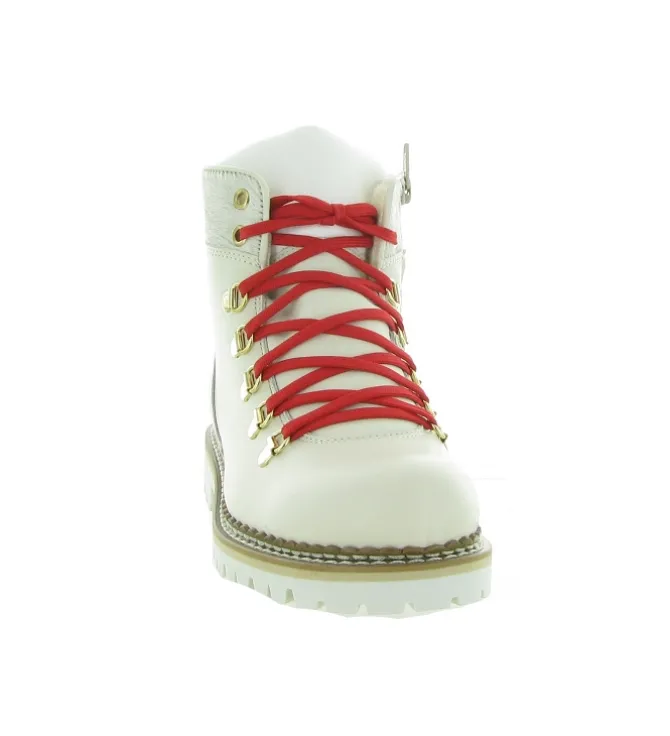 apres ski bottes fourrees - Botte de neige - femme - Cuir - Blanc - La thuile