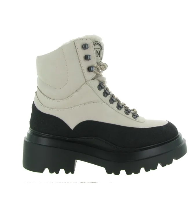 apres ski bottes fourrees - Botte de neige - femme - Cuir - Blanc - Nude of scandinavia