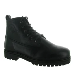 apres ski bottes fourrees - Bottine chaude - homme - Cuir - Noir - Black stone