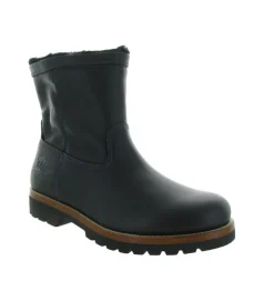 apres ski bottes fourrees - Bottes de neige - homme - Cuir - Noir - Panama jack