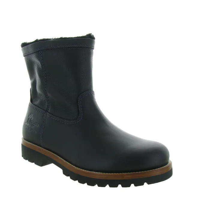 apres ski bottes fourrees - Bottes de neige - homme - Cuir - Noir - Panama jack