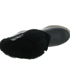 apres ski bottes fourrees - Bottes de neige - homme - Cuir - Noir - Panama jack
