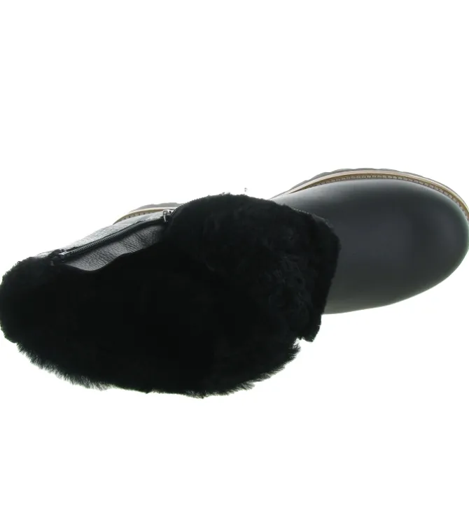 apres ski bottes fourrees - Bottes de neige - homme - Cuir - Noir - Panama jack
