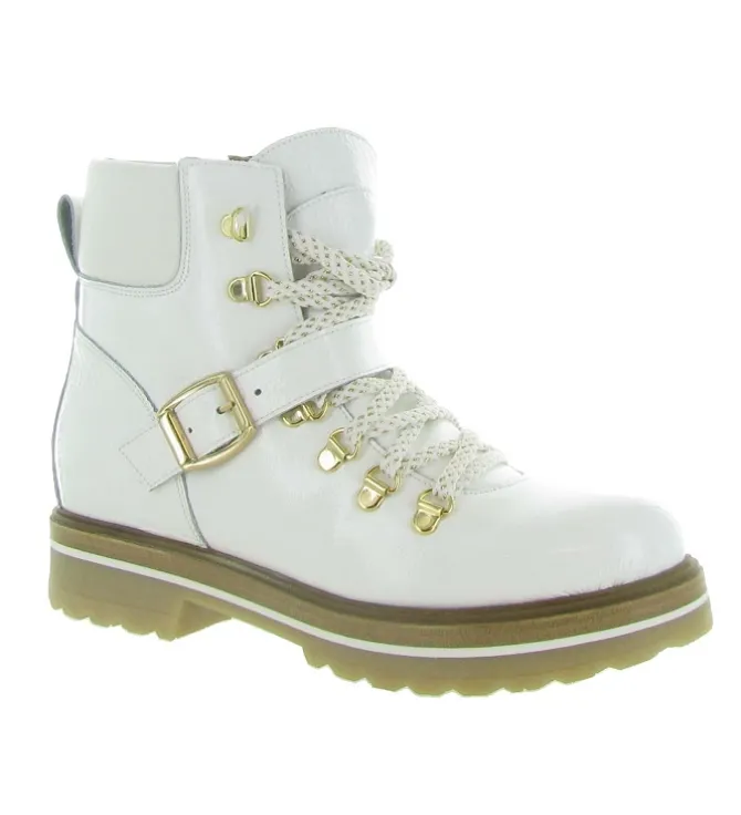 apres ski bottes fourrees - Botte de neige - femme - Cuir - Blanc - La thuile