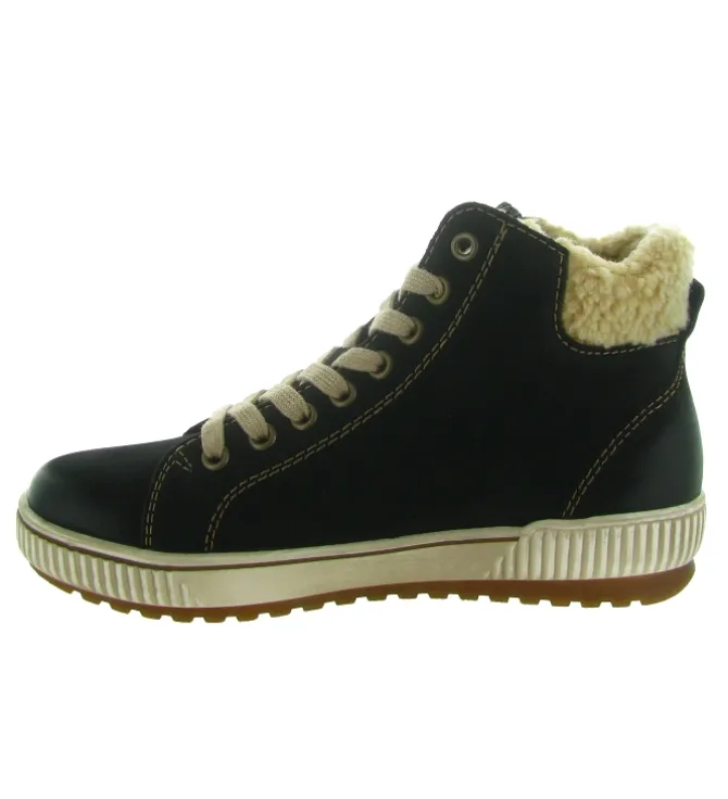 apres ski bottes fourrees - Bottine chaude - femme - Cuir - Noir - Remonte
