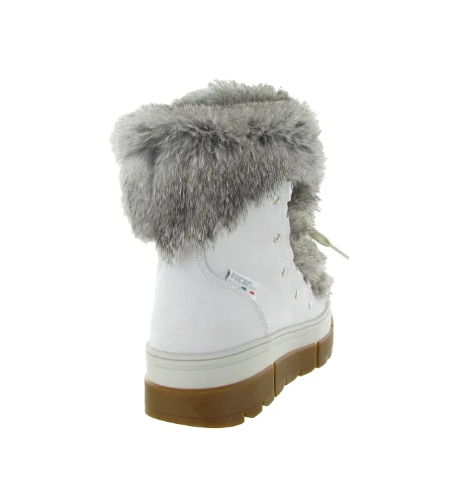 apres ski bottes fourrees - Bottine chaude - femme - Laine - Blanc - Oscar