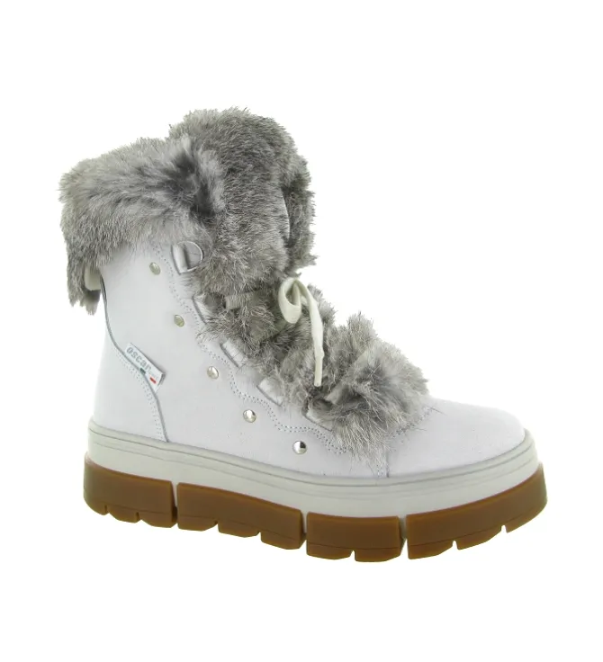 apres ski bottes fourrees - Bottine chaude - femme - Laine - Blanc - Oscar