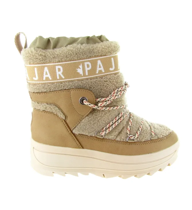 apres ski bottes fourrees - Bottine chaude - femme - Nylon - Beige - Pajar