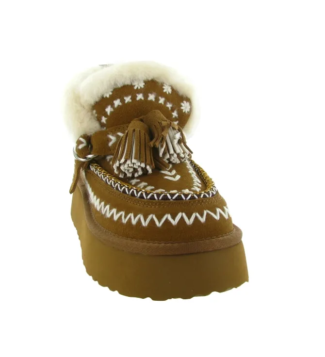 apres ski bottes fourrees - Bottine chaude - femme - Nubuck - Chestnut - Nan ku