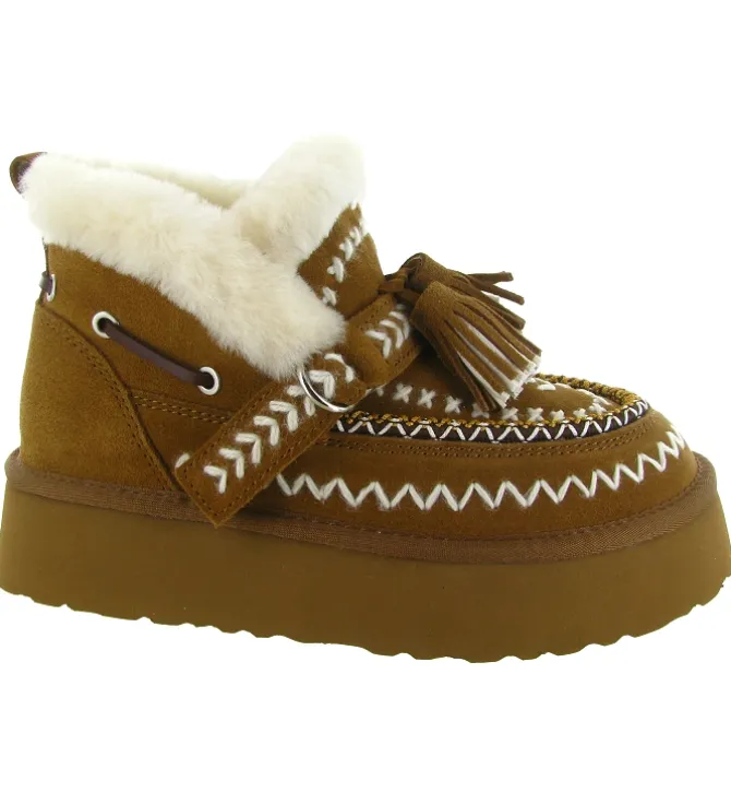 apres ski bottes fourrees - Bottine chaude - femme - Nubuck - Chestnut - Nan ku