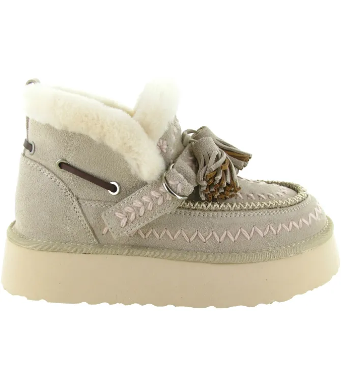 apres ski bottes fourrees - Bottine chaude - femme - Nubuck - Beige - Nan ku