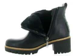 apres ski bottes fourrees - Bottine chaude - femme - Cuir - Noir - Panama jack