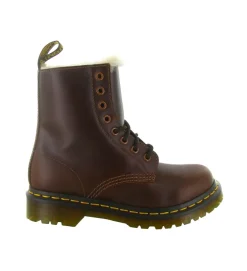 apres ski bottes fourrees - Bottine chaude - femme - Cuir - Marron - Doc martens