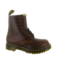 apres ski bottes fourrees - Bottine chaude - femme - Cuir - Marron - Doc martens