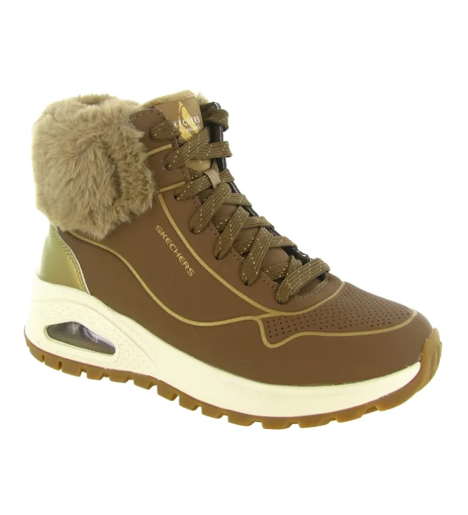 apres ski bottes fourrees - Botte fourrée - femme - Synthétique - Marron - Skechers footwear