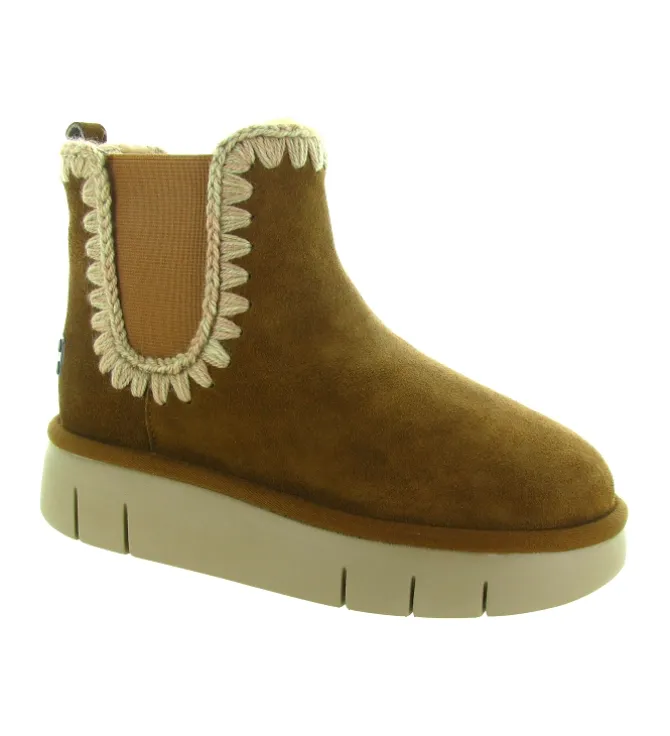 apres ski bottes fourrees - Bottine chaude - femme - Nubuck - Chestnut - Mou