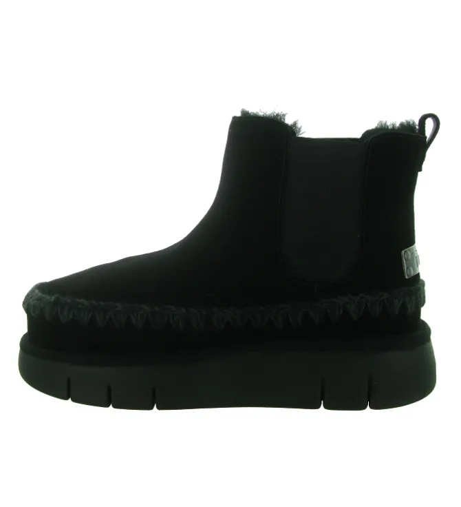 apres ski bottes fourrees - Bottine chaude - femme - Nubuck - Noir - Mou