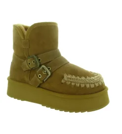 apres ski bottes fourrees - Bottine chaude - femme - Nubuck - Marron - Mou