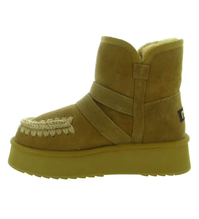 apres ski bottes fourrees - Bottine chaude - femme - Nubuck - Marron - Mou