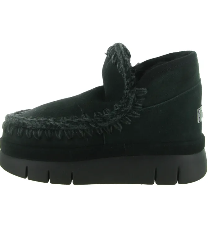 apres ski bottes fourrees - Bottine chaude - femme - Nubuck - Noir - Mou