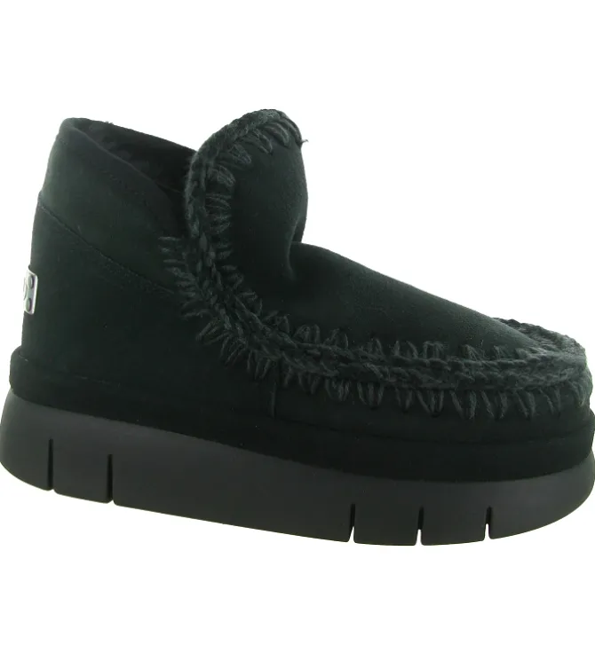 apres ski bottes fourrees - Bottine chaude - femme - Nubuck - Noir - Mou