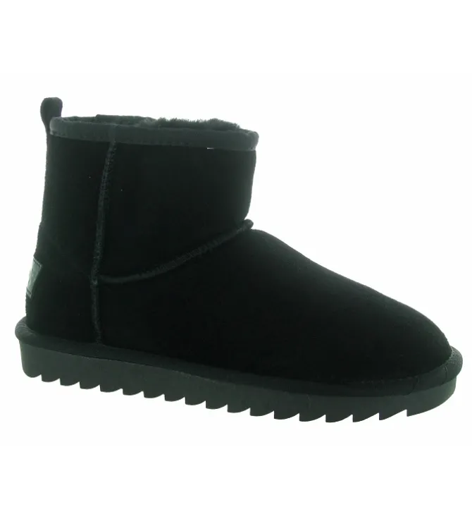 apres ski bottes fourrees - Bottine chaude - femme - Nubuck - Noir - Colors of california