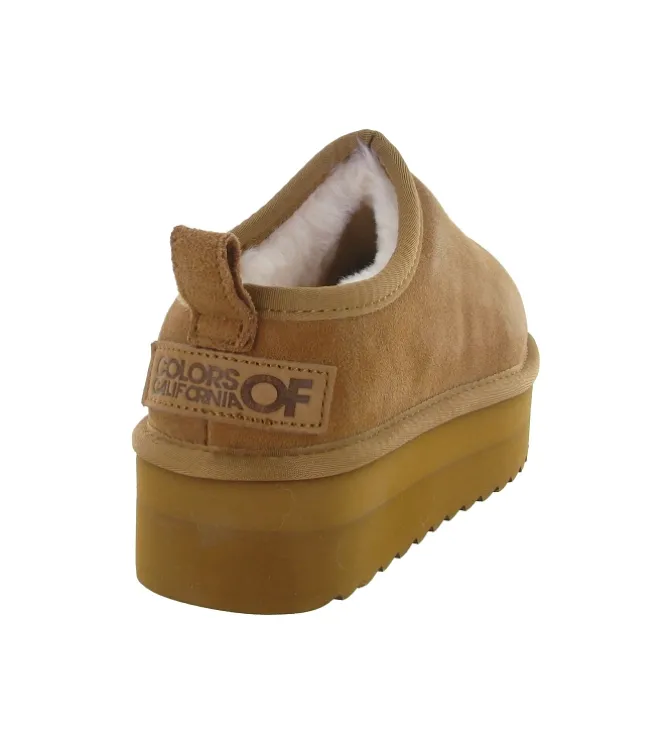 apres ski bottes fourrees - Bottine chaude - femme - Nubuck - Chestnut - Colors of california