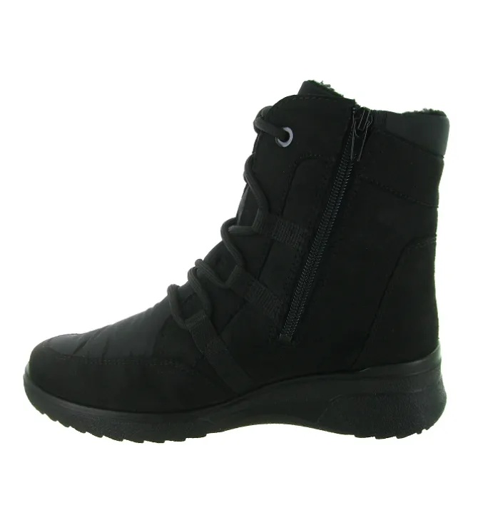 apres ski bottes fourrees - Botte de neige - femme - Cuir - Noir - Ara