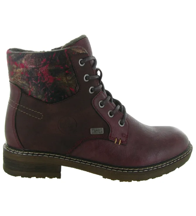 apres ski bottes fourrees - Bottine chaude - femme - Synthétique - Bordeaux - Rieker