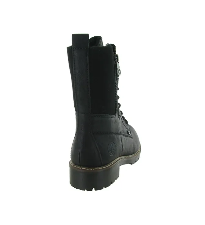 apres ski bottes fourrees - Bottine chaude - femme - Cuir - Noir - Rieker