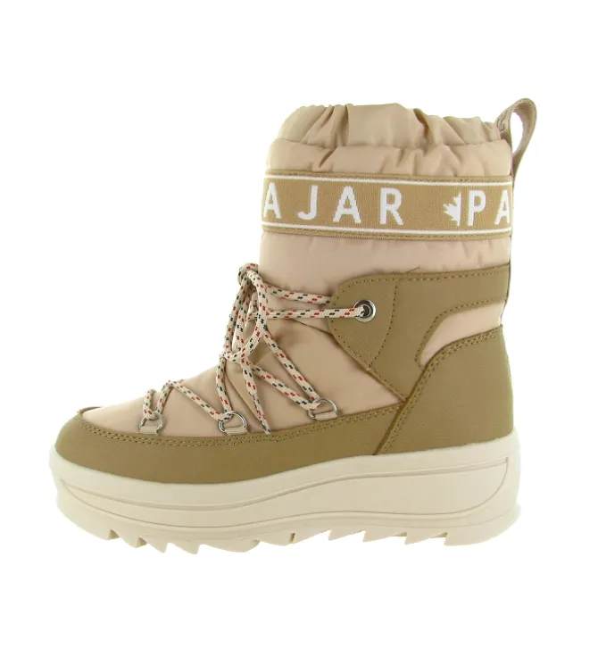 apres ski bottes fourrees - Bottine chaude - femme - Nylon - Beige - Pajar