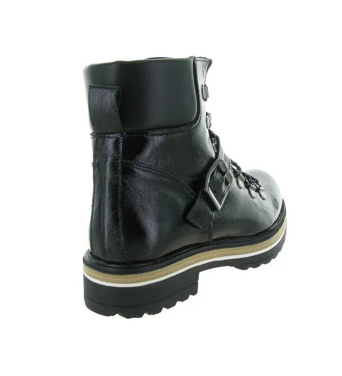 apres ski bottes fourrees - Botte de neige - femme - Cuir - Noir - La thuile