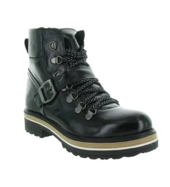 apres ski bottes fourrees - Botte de neige - femme - Cuir - Noir - La thuile