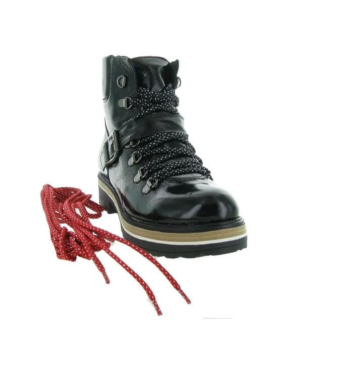 apres ski bottes fourrees - Botte de neige - femme - Cuir - Noir - La thuile