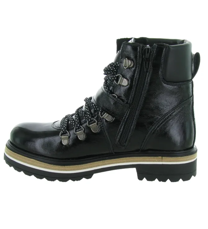 apres ski bottes fourrees - Botte de neige - femme - Cuir - Noir - La thuile