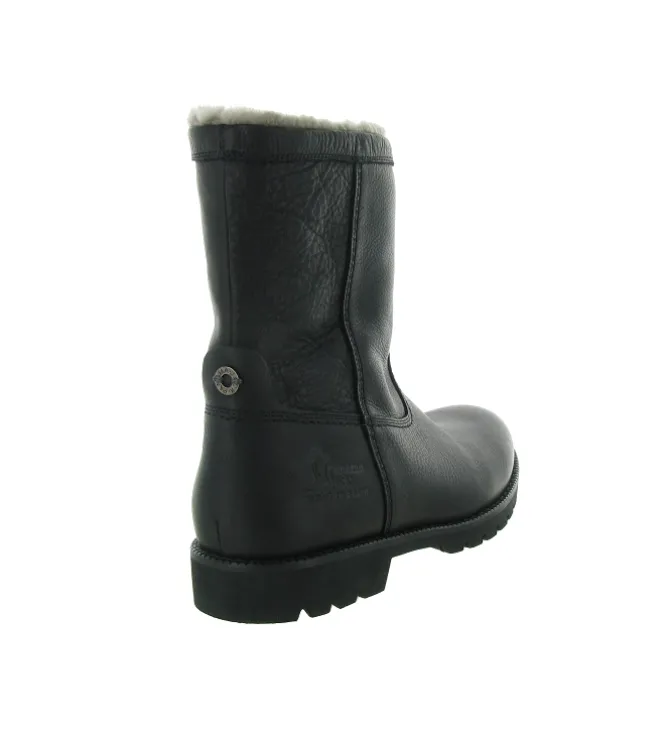 apres ski bottes fourrees - Bottes de neige - homme - Cuir - Noir - Panama jack