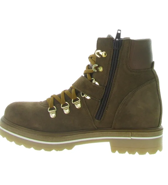 apres ski bottes fourrees - Botte de neige - femme - Cuir - Marron - La thuile