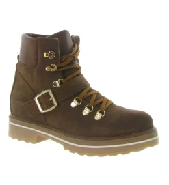 apres ski bottes fourrees - Botte de neige - femme - Cuir - Marron - La thuile