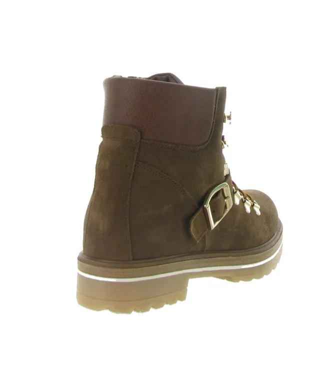apres ski bottes fourrees - Botte de neige - femme - Cuir - Marron - La thuile
