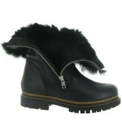 apres ski bottes fourrees - Botte fourrée - femme - Cuir - Noir - La thuile