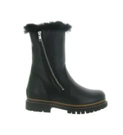 apres ski bottes fourrees - Botte fourrée - femme - Cuir - Noir - La thuile