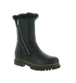 apres ski bottes fourrees - Botte fourrée - femme - Cuir - Noir - La thuile