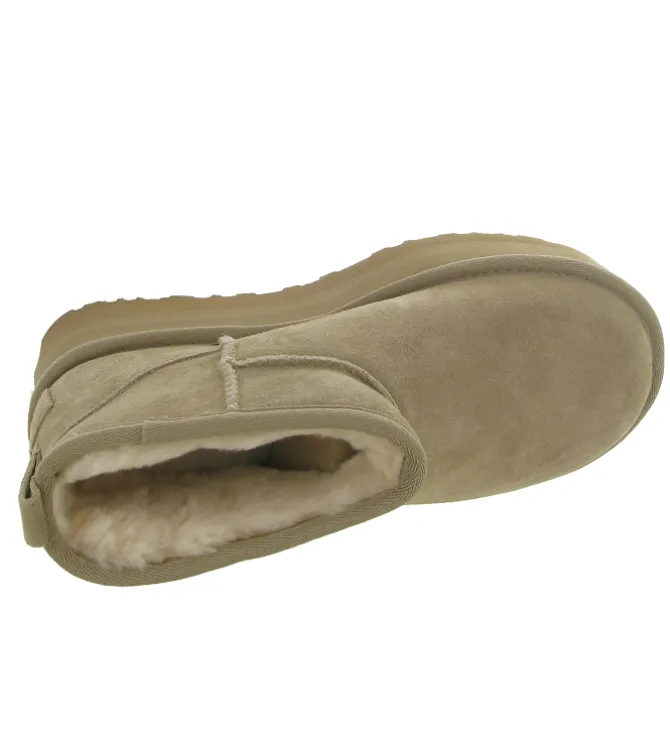 apres ski bottes fourrees - Bottine chaude - femme - Nubuck - Beige - Ugg australia