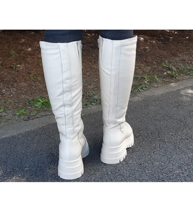 apres ski bottes fourrees - Botte de neige - femme - Cuir - Blanc - Armando